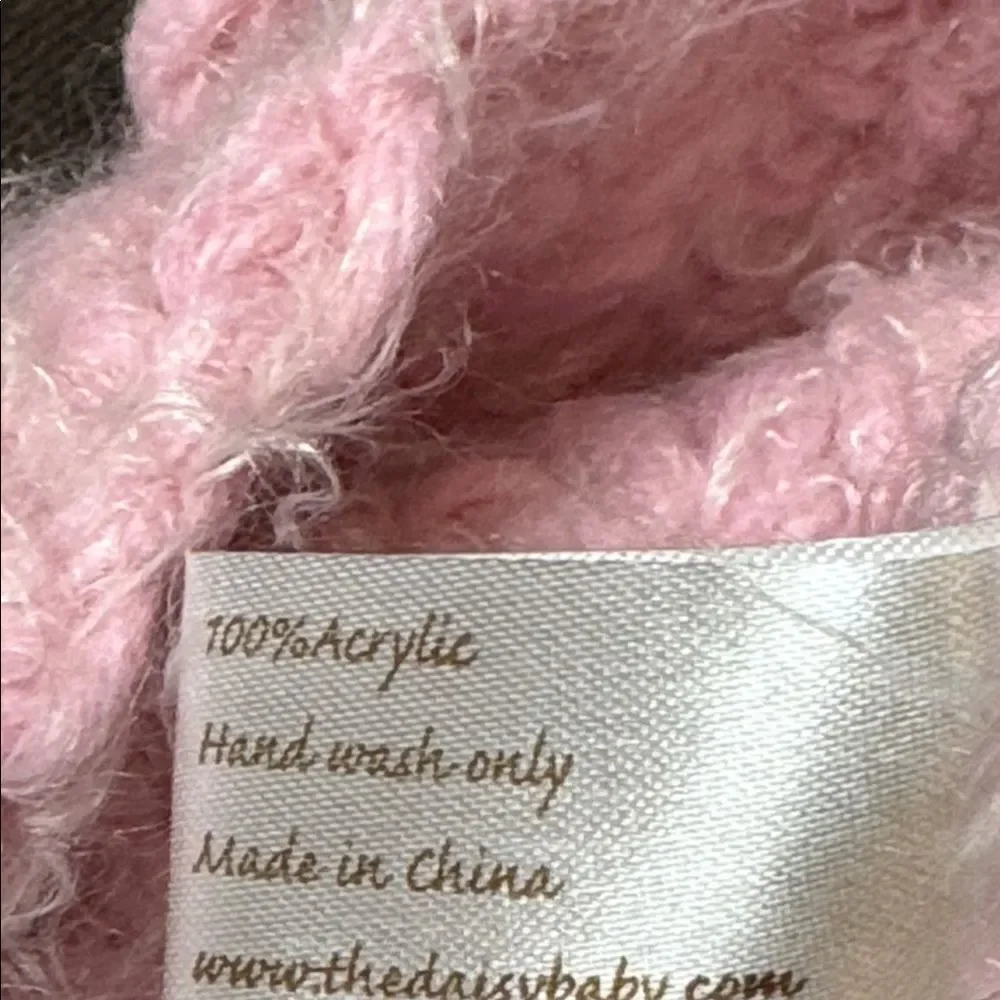 Daisy Baby Kids Cute Pink Bear Cowl Hat Beanie One Size NEW